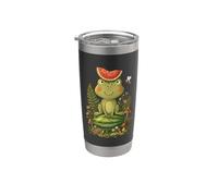Cottagecore Grenouille Pastèque Esthétique Summer Goblincore Gobelet isotherme en acier inoxydable double paroi