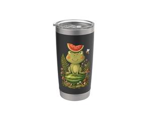 Cottagecore Grenouille Pastèque Esthétique Summer Goblincore Gobelet isotherme en acier inoxydable double paroi