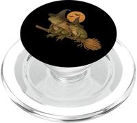 Cottagecore Halloween grenouilles sur balai PopSockets PopGrip pour MagSafe