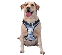Cottagecore Harnais réglable réfléchissant pour chien Motif toile Bleu Taille M et L