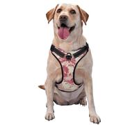 Cottagecore Harnais réglable réfléchissant pour chien Motif toile Rose Taille M et L