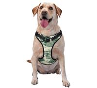 Cottagecore Harnais réglable réfléchissant pour chien Motif toile Vert Taille M et L