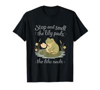 Cottagecore Kawaii Frog Stop and Smell The Lily Pads T-Shirt