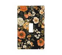 Cottagecore Plaque murale décorative pour interrupteur à bascule simple pour cuisine, ferme, chambre à coucher, salle de bain Beige foncé