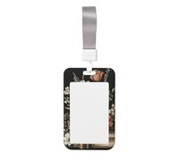 Cottagecore Porte-badge coulissant en plastique rigide pour cartes de travail, porte-nom pour infirmières et bureau