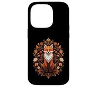 Cottagecore Red Fox Sitting in Floral Nature Wreath Coque pour iPhone 14 Pro