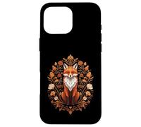 Cottagecore Red Fox Sitting in Floral Nature Wreath Coque pour iPhone 16 Pro Max