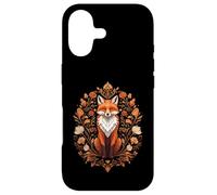 Cottagecore Red Fox Sitting in Floral Nature Wreath Coque pour iPhone 17