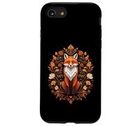 Cottagecore Red Fox Sitting in Floral Nature Wreath Coque pour iPhone SE (2020) / 7/8