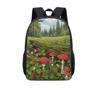 Cottagecore Sac à dos de 43,2 cm avec motif champignon fantaisiste et rétro imprimé forêt pour adolescents, enfants, étudiants, voyages, 11, L, Minimaliste