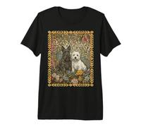 Cottagecore Scottie Westie Décoration de Jardin Florale T-Shirt Haut de Gamme