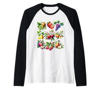 Cottagecore Summer Fruits Aquarelle Pêche Cerises Baies Manche Raglan