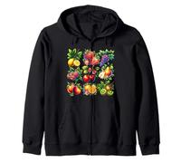 Cottagecore Summer Fruits Aquarelle Pêche Cerises Baies Sweat à Capuche