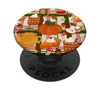 cottagecore Thanksgiving Cosy Hygge Champignon thé Citrouille PopSockets PopGrip Adhésif