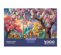 Cottages sous Les Fleurs de cerisiers Jigsaw - 1000 Pièces Jeux Éducatifs, Décoration De Maison, Puzzle Défi pour Adultes Idéal en Cadeau 70x50cm/1000pcs