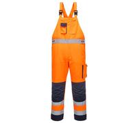 Cotte à bretelles haute visibilité bicolore Portwest Dijon Orange / Marine XXL