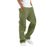 Cotte De Travail Homme, Hommes Décontracté Taille Couleur Sport Chapeau Tissé Poche Pied Corde Solide Pantalon Rue Cargo Cravate Hommes Cargo Pantalon (Green, M)
