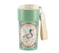 Cottea 17oz/500ml Gobelets à Café En Plastique Avec Couvercle, Gobelets Réutilisables En Tritan, Mug Isotherme, Gobelet Isothermes Avec Paille. (canard)