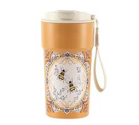 Cottea 17oz/500ml Gobelets à Café En Plastique Avec Couvercle, Gobelets Réutilisables En Tritan, Mug Isotherme, Gobelet Isothermes Avec Paille. (abeille)