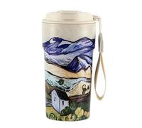 Cottea 17oz/500ml Gobelets à Café En Plastique Avec Couvercle, Gobelets Réutilisables En Tritan, Mug Isotherme, Gobelet Isothermes Avec Paille. (montagne)