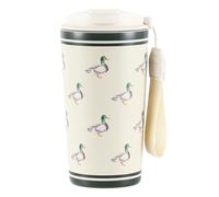 Cottea 17oz/500ml Mug De Voyage, Tasse à Café Portable Avec Couvercle, Gourde Avec Paille, Tasses à Café En Acier Inoxydable Avec Revêtement Intérieur En Céramique. (beaucoup de canards)