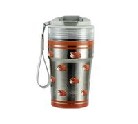 Cottea Mug Isotherme en Titane 350ml Style Britannique Motifs Animaux, Gobelet Café Portable Double Buvage avec Dragonne, Joint Étanche, Filtre à Thé Inox，Plusieurs renards