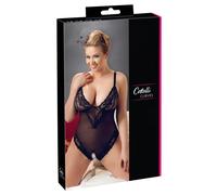 Cottelli Collection Body ouvert Grande taille V en voile et dentelle Noir Taille XL