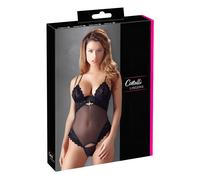 Cottelli - Body en velours ajustable (noir)