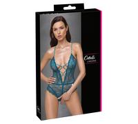 Cottelli - Body ouvert en dentelle lacée (vert) - L