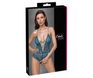 Cottelli - body ouvert en dentelle avec laçage (vert) - L
