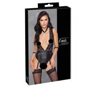 Cottelli Bondage - body dentelle tour de cou - noir - XL