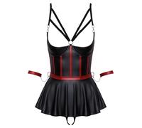 Cottelli BONDAGE Ensemble Combinaisons sexy femme Noir Rouge 80B/M