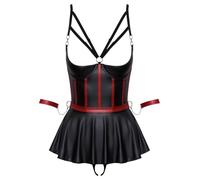 Cottelli BONDAGE Ensemble Combinaisons sexy femme Noir Rouge 85C/XL