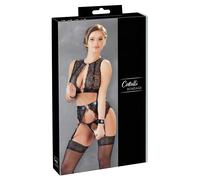 Ensemble Bondage a Jarretelles 4 pieces noir - S