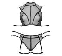 Cottelli Bondage Femme Ensemble de Lingerie Noir 3XL
