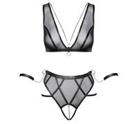 Cottelli Bondage Femme Soutien-Gorge Set Noir M