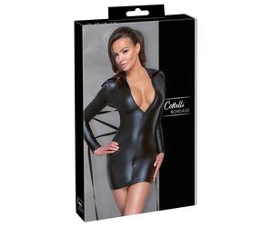 Cottelli Bondage - Robe effet brillant avec liens (noir) - M
