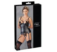 Cottelli Bondage - Top push-up brillant avec menottes (noir) - L