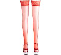 Bas satin Cottelli (rouge) - 5/XL