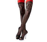 Cottelli Collection Bas en Noir/Rouge Taille S/M
