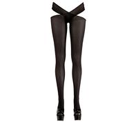 Cottelli Collection – Collant ouvert taille croisée noir L/XL (40/42)