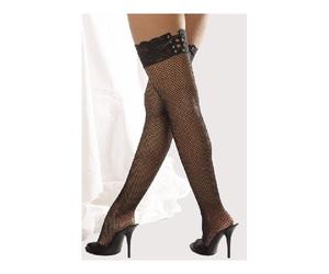 Cottelli Collection Bas Résille Noir Laçage Cuisse Taille S/M