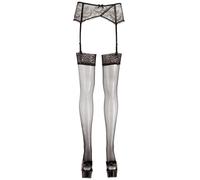 Cottelli Collection Bas Sexy Noirs pour Porte Jarretelles en Noir Taille 2