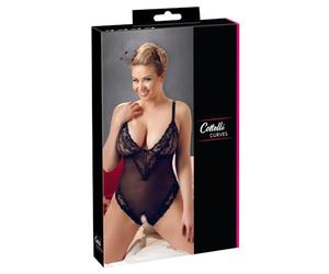 Cottelli Collection Body Ouvert en Voile/Dentelle Taille XXXL Noir