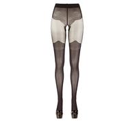 Cottelli Collection Collant ouvert avec faux bas noir 2 épaisseurs Taille 3