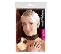 Cottelli Collection - Collier - Tour de cou en simili cuir et dentelle - Noir