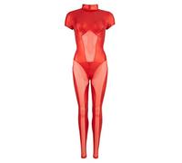 Cottelli Collection Combinaison avec Voile en Wetlook Taille L Rouge