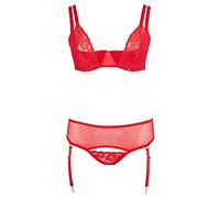 Cottelli Plus Size - ensemble lingerie modulable - grande taille - rouge - 95E/2XL