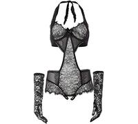 Cottelli Collection Gants et Corps de Lingerie, Noir, Taille S Noir Small