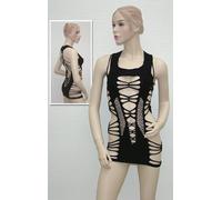 Cottelli Collection Mini Robe sans Couture en Résille Noir Taille S-L